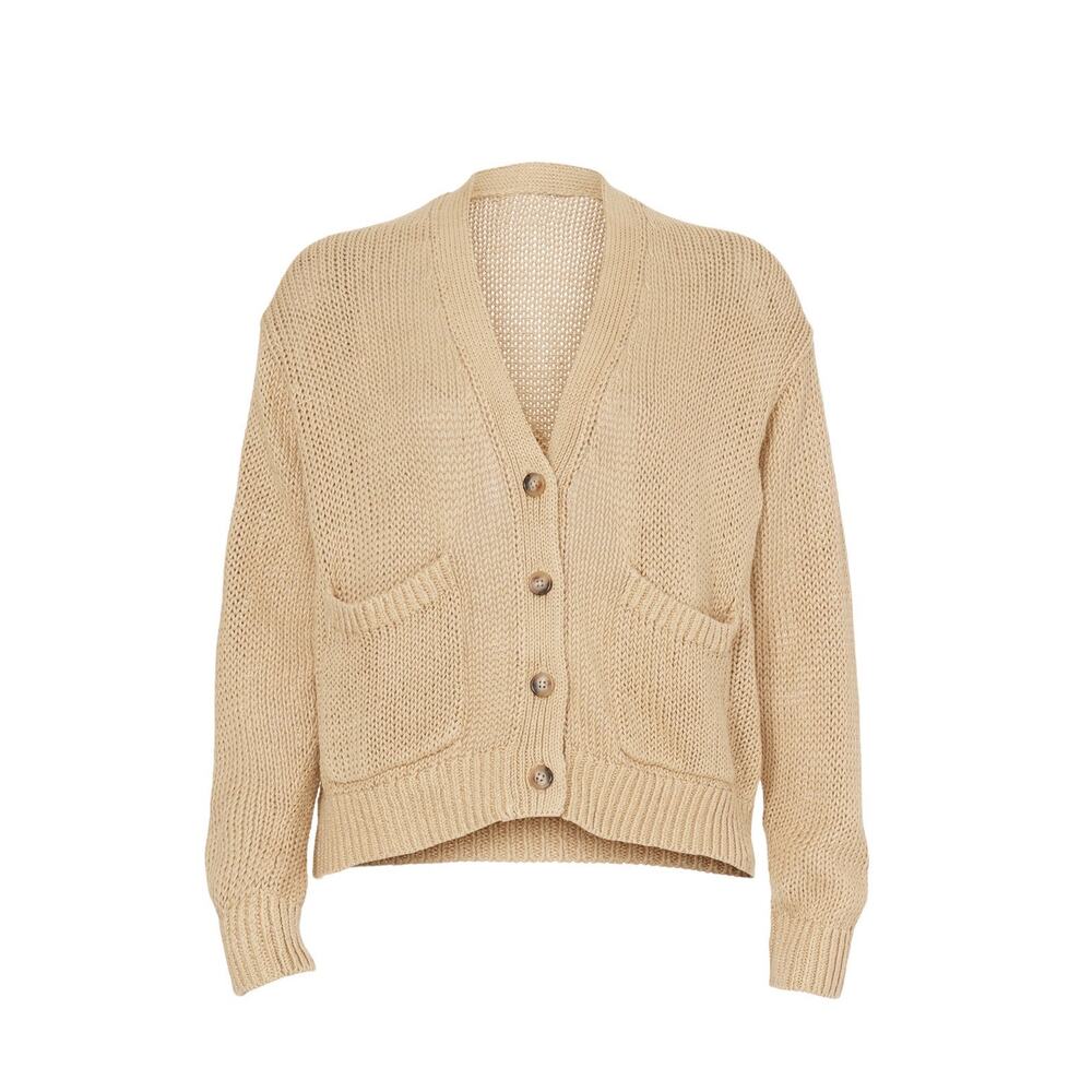 Polo Ralph Lauren Tan Beige Linen Knit Button Front Cardigan Sweater Size Small - Picture 5 of 14
